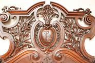 Exceptional, 4pc solid walnut Renaissance bedroom set 19th century