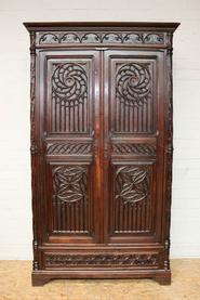 Gothic 2 door armoire 19th century