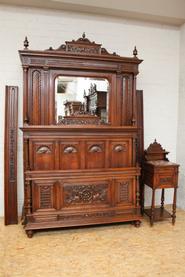 3pc, solid walnut Henri II bedroomset signed by the maker