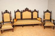Exceptional 3pc rosewood sofa set with cherubs 19th century