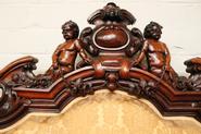 Exceptional 3pc. rosewood sofa set with cherubs 19th century