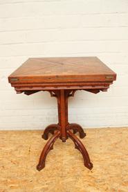 Oak gothic game table 19th century