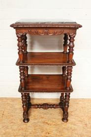 little walnut server/table with marble top 19th century