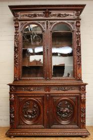 Oak hunt cabinet 19th century