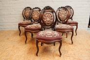 Set of 6 rosewood needlepoint chairs 19th century