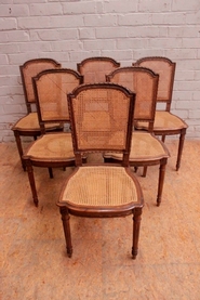6 Louis XVI chairs in walnut