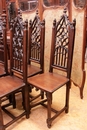Gothic style Chairs in Oak, France 19th century