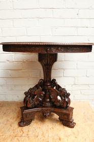 Walnut, renaissance center table 19th century