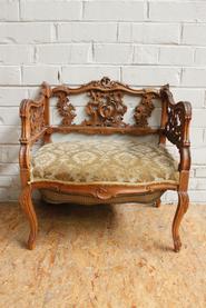 Walnut louis XV arm chair 19th century