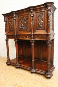 Walnut Renaissance credenza signed by the maker 19th century