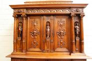 Dufin quality solid walnut figural cabinet/credenza 19th century