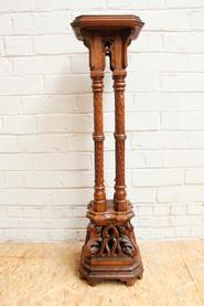 Walnut gothic pedestal 19th century
