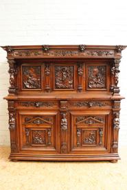 High quality figural renaissance cabinet with cherubs 19th century