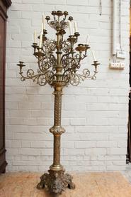 Big bronze gothic candelabra (25 sticks) 19th century