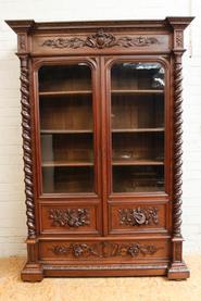 Oak Hunt bookcase 19th century