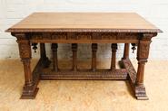 Oak renaissance desk table 19th century