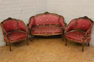 3 Pc. walnut Louis XV sofa set 19th century