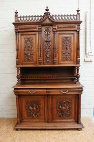 Walnut Gothic cabinet 19th century