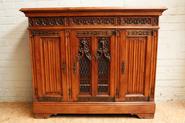 oak gothic cabinet 19th century