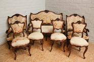 7pc walnut Louis XV sofa set 19th century (need new upholstry)
