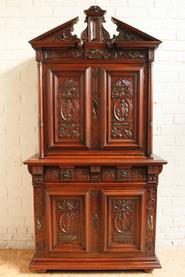 Walnut Renaissance cabinet with marble inlay 19th century