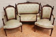 3 Pc. walnut Louis XVI sofa set 19th century
