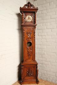 Oak Renaissance grandfather clock 19th century