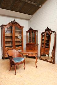 5 Pc. Louis XV walnut office set 19th century