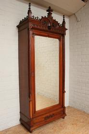 Walnut Gothic armoire 19th century