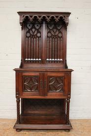 Oak gothic cabinet 19th century