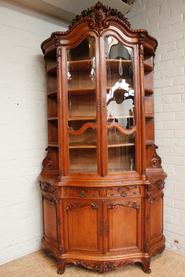 quality oak bombay Louis XV cabinet + matching pair servers  + table  19th century