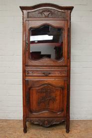 Oak French provencal display cabinet