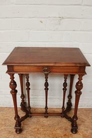 Little walnut Henri II desk table 19th century