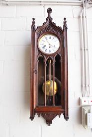 Oak gothic wall clock 19th century