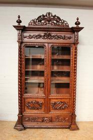 oak hunt bookcase 19th century