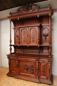 monumental walnut cabinet and server 19th century