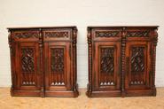 Pair oak Gothic side boards 19th century
