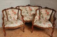 3 Pc. walnut Louis XV sofa set 19th century