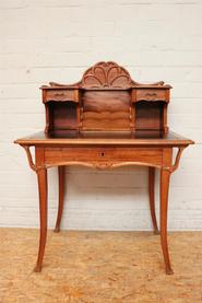 Nice Quality walnut Art-Nouveau Lady's desk circa 1920 Signed by A. Bastet