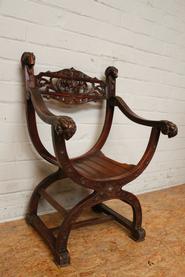 walnut renaissance arm chair 19th century