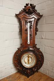 Walnut Louis XV barometer/thermometer 19th century