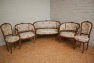 5 Pc. Walnut Louis XVI sofa set 19th century