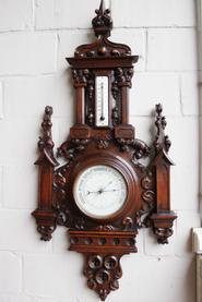 Walnut Gothic barometer 19th century