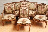 5 pc. Walnut Louis XV sofa set 19th C