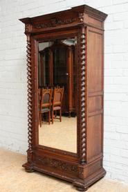 Oak single door hunt cabinet 19th century