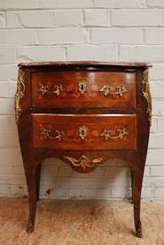 Little Louis XV chest with inlay 19th century