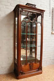 Special walnut Louis XV display cabinet 19th century