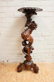 Walnut dragon pedestal 19th century