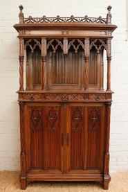 Walnut Gothic cabinet 19th c.
