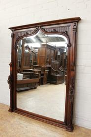 Big walnut Gothic mirror 19th century